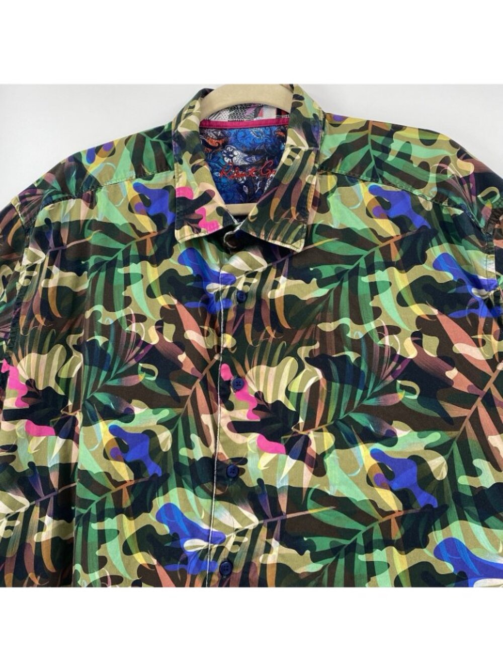 Robert Graham Size 2XL Classic Fit Floral SS Shirt Tropical Mixed Media - Picture 8 of 13